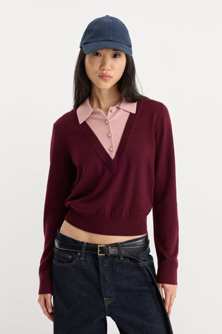 Two In One Sweater Berry Noir Blush