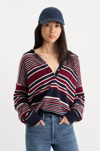 Oversized Rugby Sweater Multi Stripe