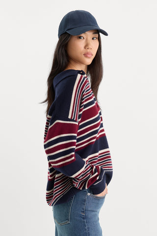 Oversized Rugby Sweater Multi Stripe