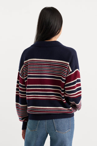 Oversized Rugby Sweater Multi Stripe