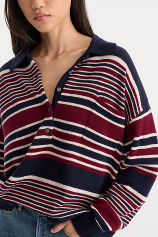 Oversized Rugby Sweater Multi Stripe