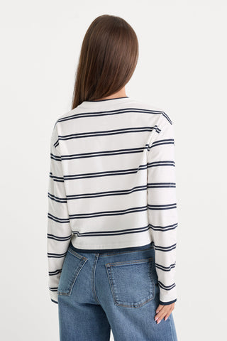 Long Sleeve Layered Tee Navy Double Stripe
