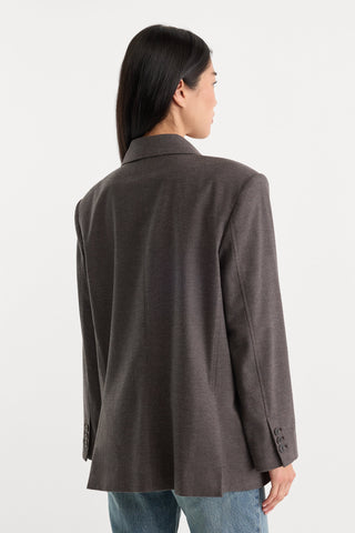 Oversized Blazer Charcoal Mini Houndstooth