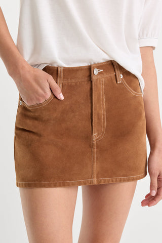 Better Than Suede Mini Skirt Cafe Clay