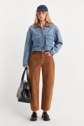 Denim Swing Cropped Jacket Amber