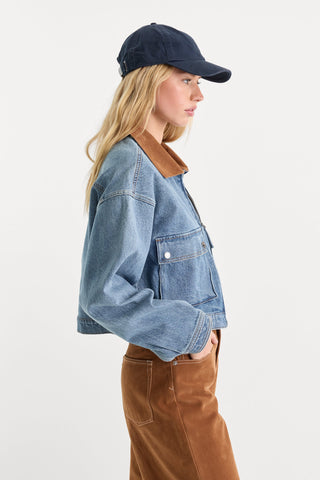 Denim Swing Cropped Jacket Amber
