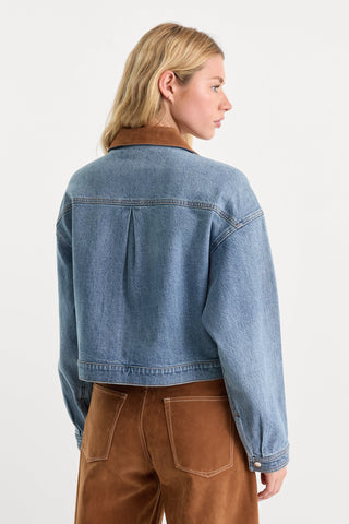 Denim Swing Cropped Jacket Amber