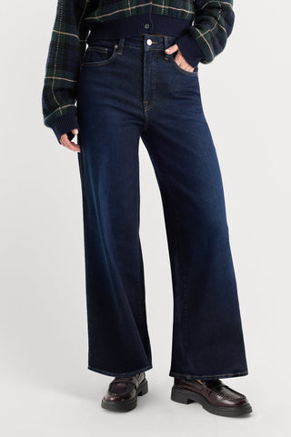 Soft Tech Good Waist Palazzo Ankle Jeans Rinse Indigo1308