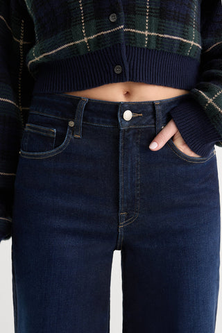 Soft Tech Good Waist Palazzo Ankle Jeans Rinse Indigo1308
