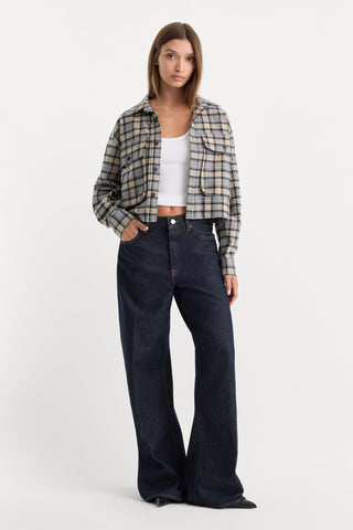 Patch Pocket Shirt Tan Plaid