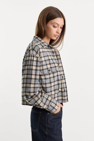 Patch Pocket Shirt Tan Plaid