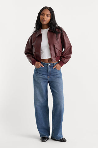 Better Than Leather Bomber Jacket Berry Noir