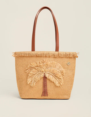 Straw Fringe Day Tote Flagler Resort Palm