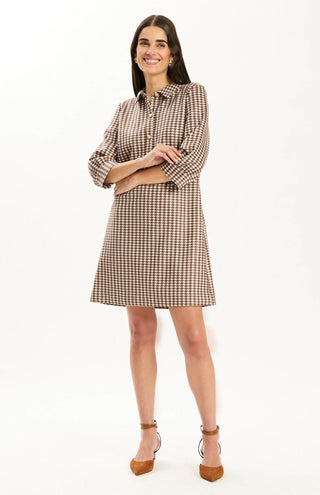 Kat Knit Plaid Dress Ivory/Cob/Dem