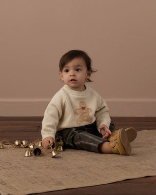 Relaxed Raglan Sweater Gingerbread Man Parchment