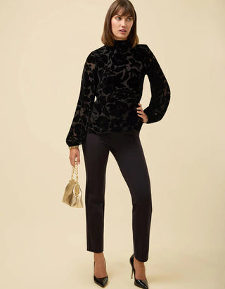 Kara Mock Neck Blouse Black
