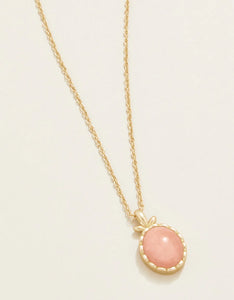 Nara Oval Necklace 17” Pink