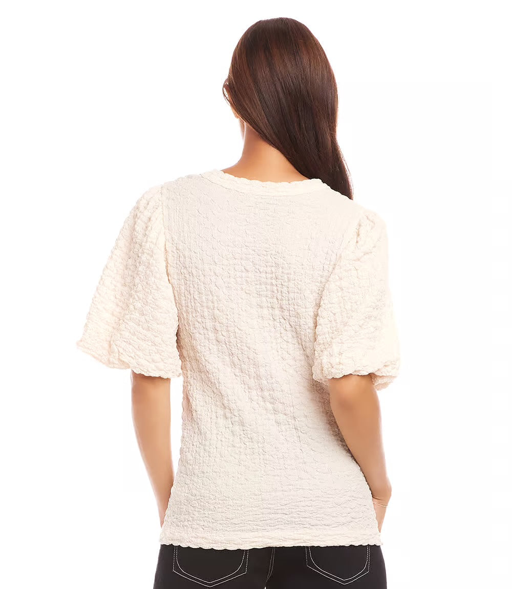 Puff Sleeve Texture Top