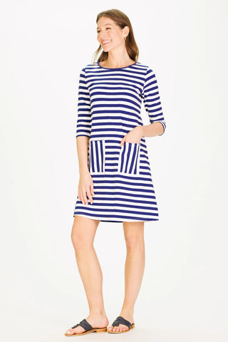 Anniversary Bloomfield Dress Royal Navy Stripe