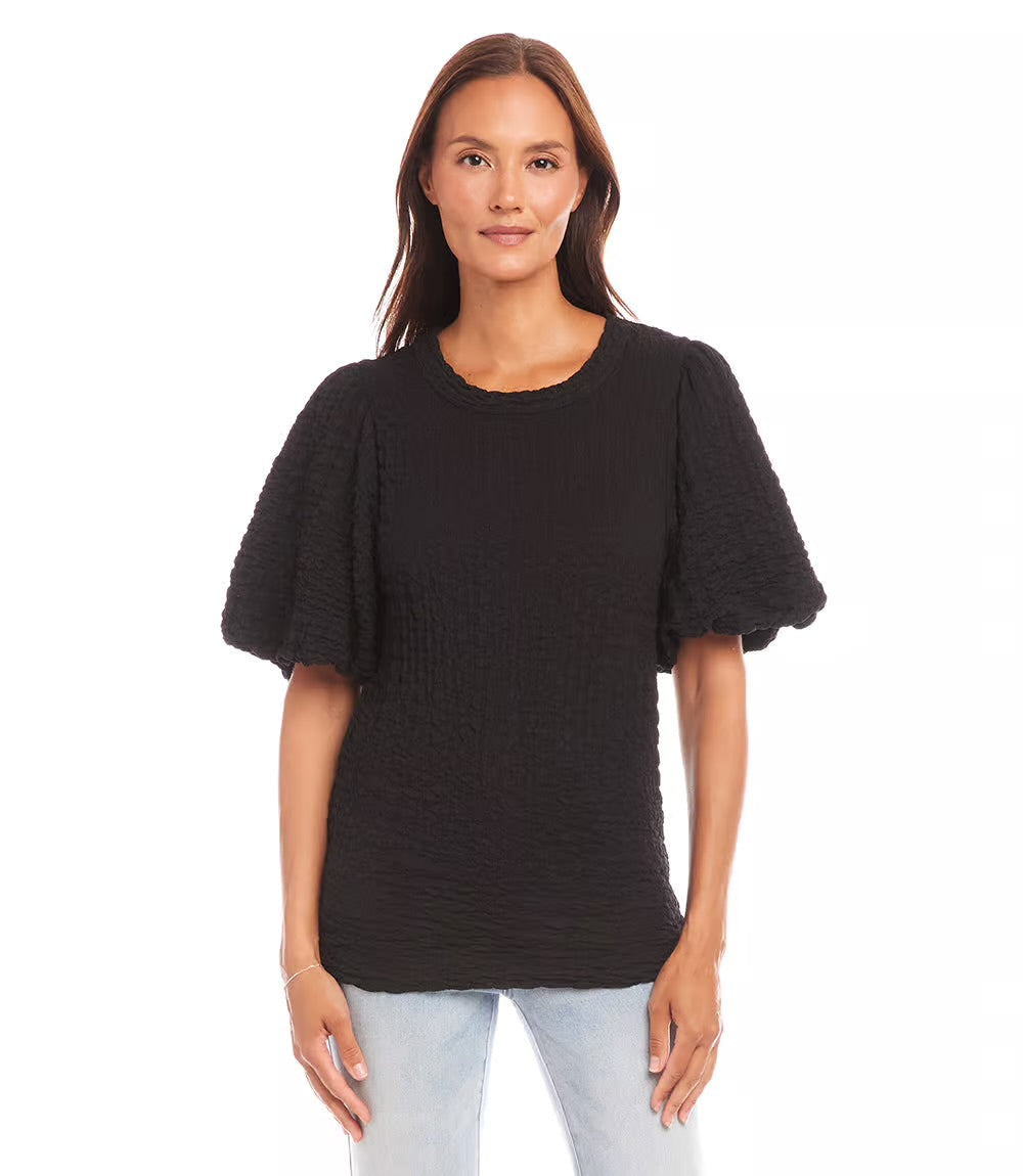 Puff Sleeve Texture Top