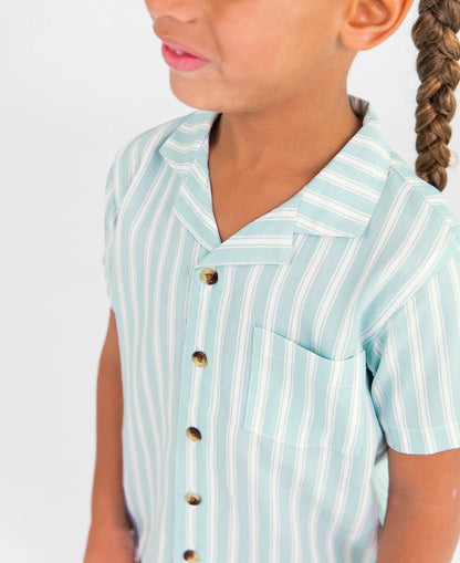 Retro Stripe Short Sleeve Camp Shirt