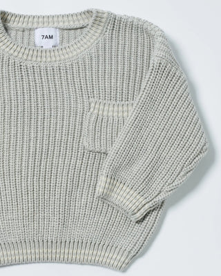 Boxy Sweater Chunky Tennis Pearl Grey