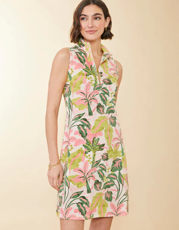 Serena Half Zip Dress Clara Palm Paradise