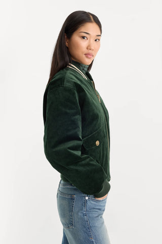 Cord Varsity Jacket Forest Green