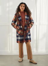 Load image into Gallery viewer, FRINGE TRIM PLAID COAT
