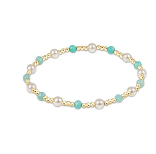 Pearl Sincerity Pattern 4mm Bead Bracelet- Amazonite