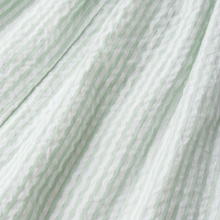 Organic Cross Back Dress Basil Stripes ￼
