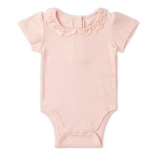 Organic Lace Collar Onesie & Leggings Set Blush ￼
