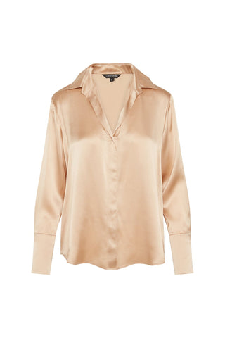Daria French Cuff Silk Blouse Champagne