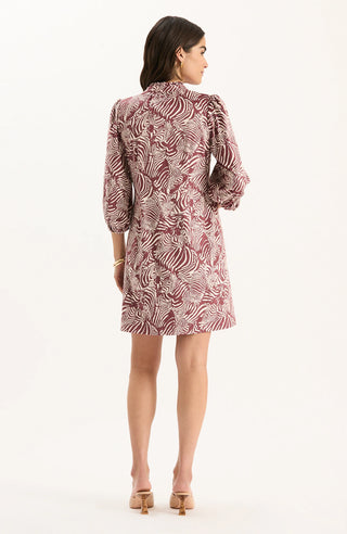 Sherri Faux Suede Dress Chestnut Paisley