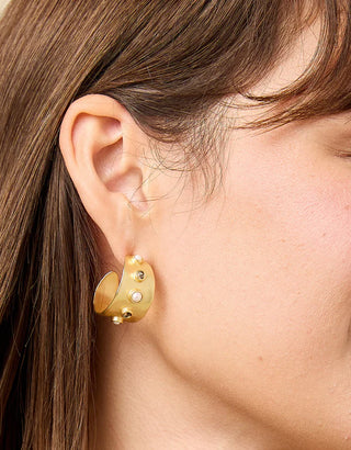 Estate Hoop Earrings Black