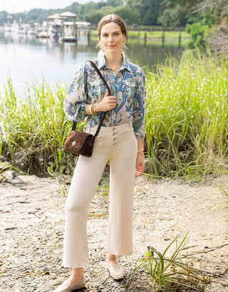 Claudette Blouse Japonica Bird Green