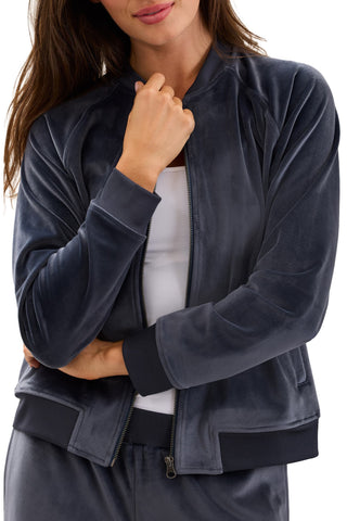 Velvet Bomber Jacket Indigo