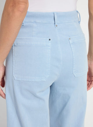 Erin Hi Waist Wide Leg Denim Antique Wash Chalk Blue