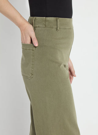 Erin Hi Waist Wide Leg Denim Antique Wash Smoked Green