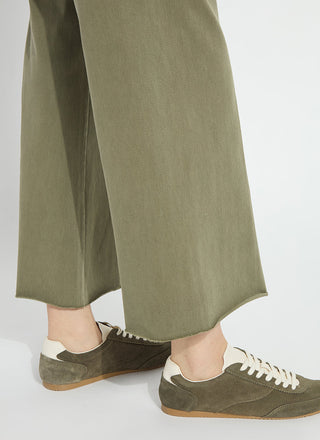 Erin Hi Waist Wide Leg Denim Antique Wash Smoked Green