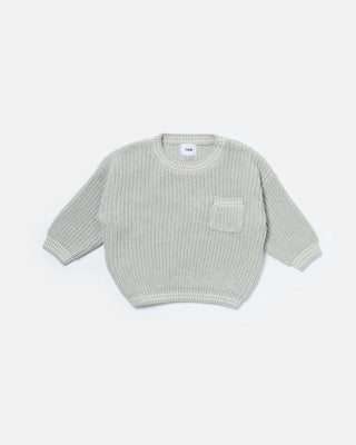 Boxy Sweater Chunky Tennis Pearl Grey