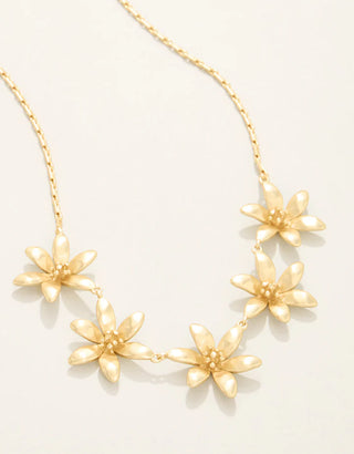River Lily Station Necklace 17” Gold