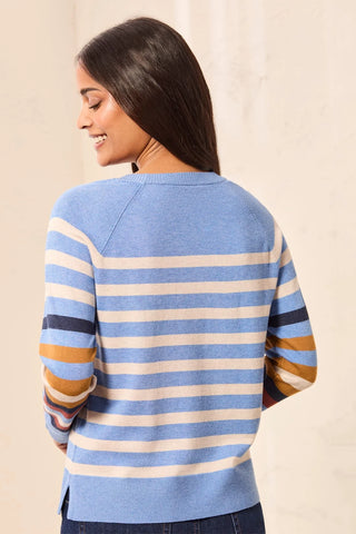 Long Sleeve Crew Neck Stripe Sweater Stellar