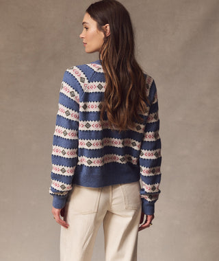 Fiorella Fair Isle Cardigan French Blue