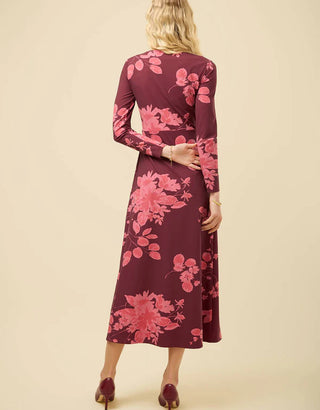 Irene Midi Dress Etta Floral Bordeaux