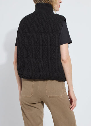Prudence Reversible Puffer Sweater Vest Black