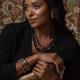 Berry Small Hinged Bangle Ebony