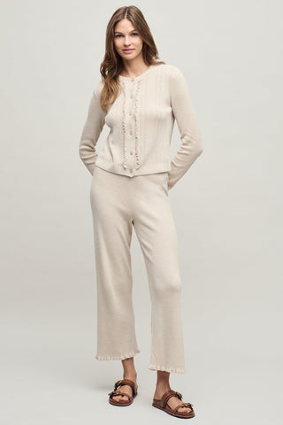 CozyChic Ultra Lite Rib Ruffle Hem Ankle Pant Stone