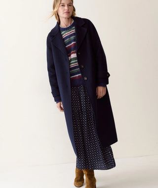 Colette Wool Topcoat Navy Heather