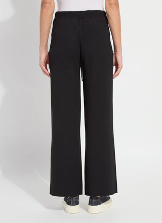 Odessa Reversible Knit Lounge Wide Leg Pant Black & Pearl Grey Melange